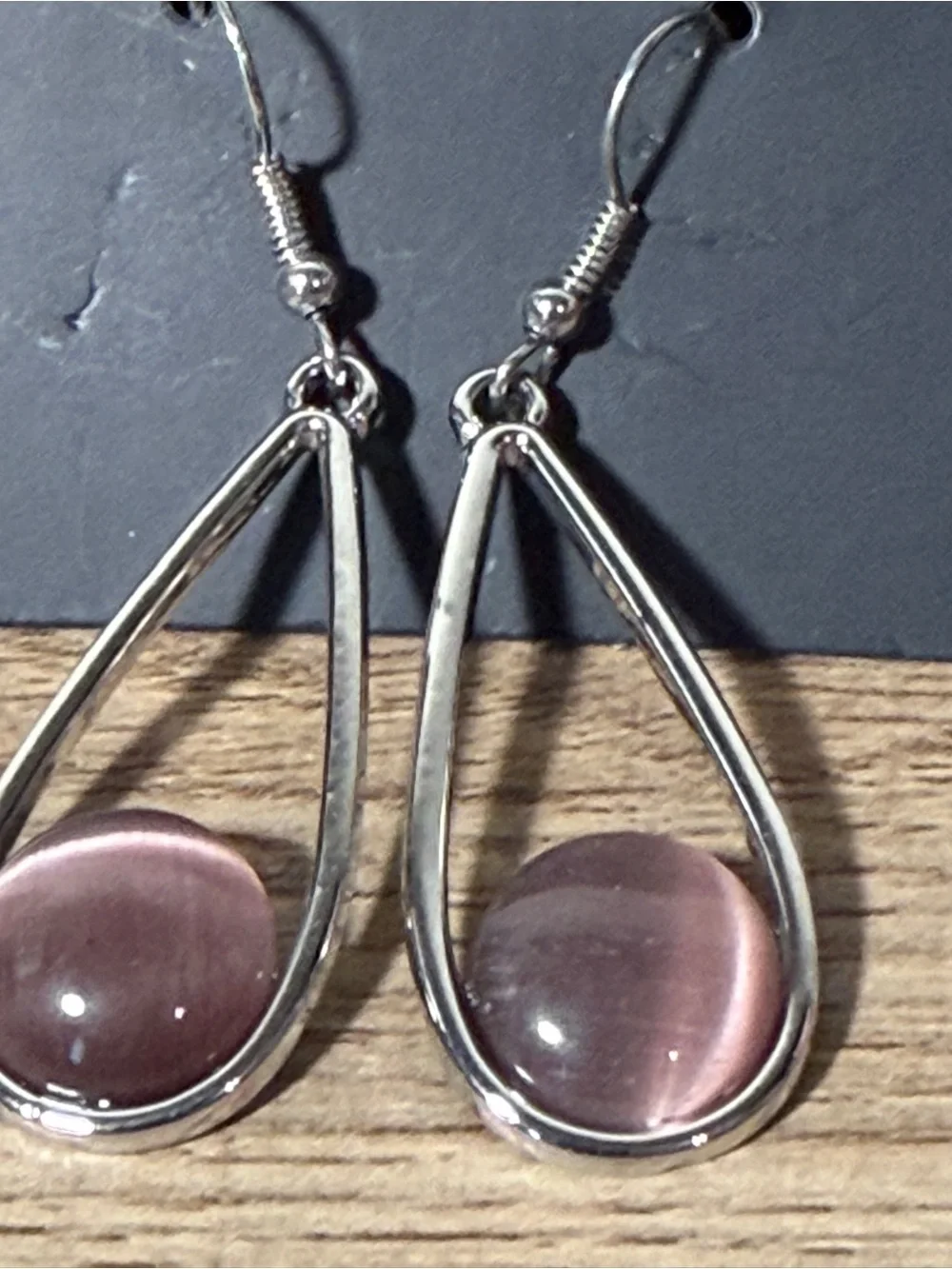 paparazzi Pink Teardrop Dangle Earrings with Silver-Tone Frame